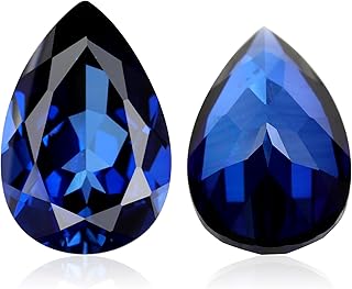 Royal Blue Synthetic Sapphire Loose Gemstone, Pear Cut Corundum Stone for Jewelry Making (0.5ct-5ct, 1pc)