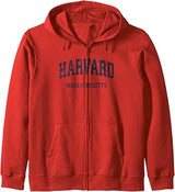 Harvard Massachusetts MA Vintage Athletic Sports Design Zip Hoodie