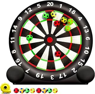 Giant Inflatable Soccer Darts Board Outdoor Dart Board with 8 Soccer Balls & 350W Blower for School Gym Camp Yard Sport Game