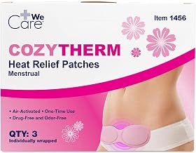 Dynarex CozyTherm Heating Relief Patch, Heating Pad for Period Cramps - Drug-Free, Odorless, 8-Hour Relief, 1 Box of 3 Patches