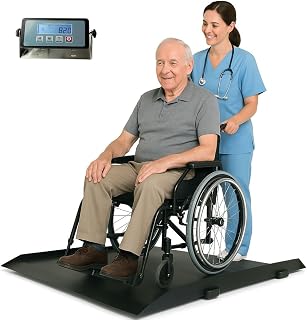 Cordless Bluetooth Display 660 Pound Heavy Duty Wheelchair Scale – Low Profile Platform Ramp Scale for Hospitals, Clinics, and Home Care – High Capacity, Accurate Digital Weight Measurement