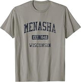 Menasha WI JN4 Vintage Athletic Blue Design T-Shirt