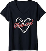 Womens Harvard Heart Men Women Kid Vintage V-Neck T-Shirt