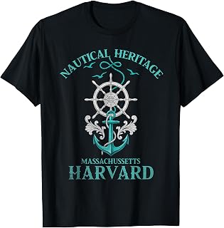 Harvard Massachusetts Nautical Heritage Anchor Design T-Shirt