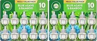 Air Wick Plug in Scented Oil Refill,10ct,Blue Agave and Bamboo,Air Freshener,Essential Oils,(Pack of 2)