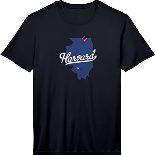 Harvard Illinois IL Map Performance T-Shirt
