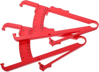 COHEALI 2pcs Red Plastic Fat Caliper Skinfold Measuring Tool with Dual Scale for Accurate Bmi Measurement and Body Fat Tracking Fitness Device for Men and Women