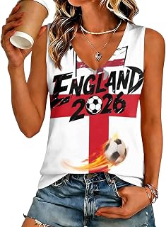 England World Cup Soccer Jersey 2026 Womens Tank Tops Jersey for Fans England World Soccer Cup Funny Graphic Sleeveless Shirts Playeras Del Mundial 2026
