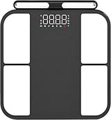 8-Electrode Smart Body Scale with Dual-Frequency, Accurate Bathroom Weight Scale, 56 Body Metrics, Fitness Level Data, 11.8 x 12.8 in / 30 x 32.5 cm Tempered Glass Platform for Home