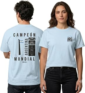Argentina Campeon Mundial 2026 Shirt, Unisex 4 Estrellas Soccer Tee, Buenos Aires Obelisk Back Print Cotton Scaloneta Tee