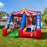 2‑in‑1 Inflatable Soccer & Basketball Carnival Game, Inflatable Soccer Dartboard, 420D Oxford Fabric Scoring Game with 550W Blower for Home, School, Event Commercial Rental