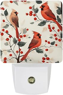 Red Cardinal Bird Night Light LED Plug-in Wall Nightlights