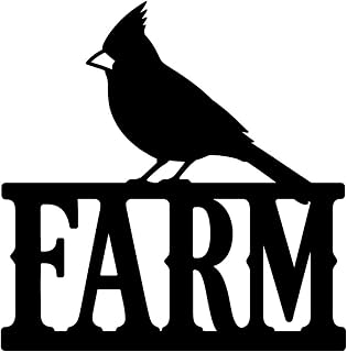 Cardinal Farm Laser Cut Metal Art, Iron Wall Hanging for Home Decor (Black,32inch)