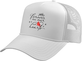 Red Cardinal Bird Shirt, Forever in Our Hearts Trucker Hat with Adjustable Mesh Back