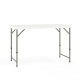 Flash Furniture 4-Foot Bi-Fold Granite White Plastic Folding Table
