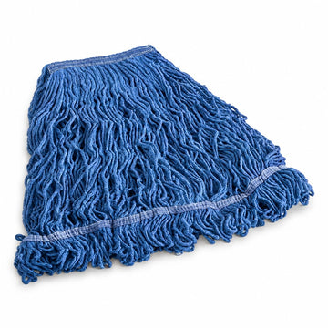 Pro Rayon Blend Looped End Wet Mop Head, 32 oz, Blue, 1 Inch Headband, 12/Case