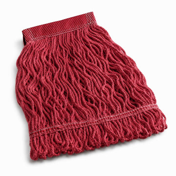 Pro Rayon Blend Looped End Wet Mop Head, 16 oz, 5 Inch Headband, Red, 12/Case