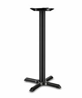 Glownary Cast Iron Bar Height Table Base, Black Powder-Coated, 22x22 Inch Cross Base, 3 Inch Column, Indoor Commercial Use