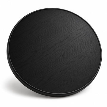Glownary Round Table Top, 30 Inch MDF with Black Wood Finish, Thermo-Formed PVC Cover, Indoor Commercial Use, Scratch Resistant