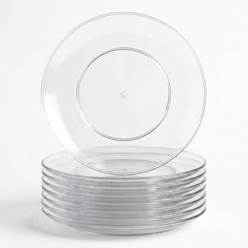 Glownary Coupe Round Plastic Plates, 6 Inch Clear, BPA Free, 150 Count, for Events and Weddings