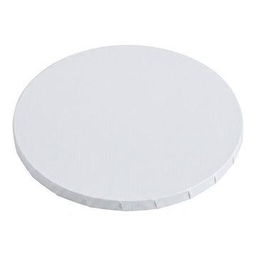 Round White Cake Drum, 12 Inch Diameter, 1/2 Inch Thick, Corrugated Cardboard, Grease-Resistant Surface, Foil-Wrapped, 12 Count