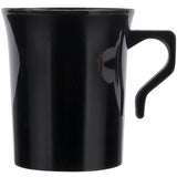 Glownary Black Plastic Coffee Mug, 8 oz, Polystyrene, BPA Free, Recyclable, 8 Pack
