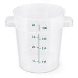 Glownary 4 Qt Round Food Storage Container, Translucent Green Polypropylene, with Handles and Measurement Guides, NSF Listed, BPA Free, 8.7x7.1 Inches