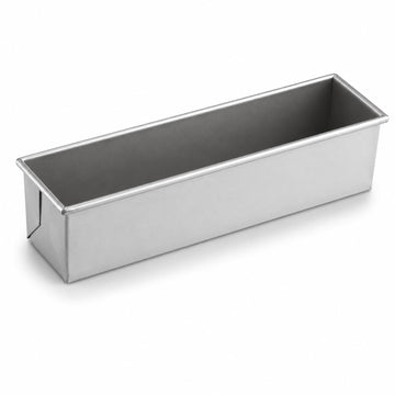 Glownary Aluminized Steel Pullman Bread Loaf Pan, Gray, 16 x 4 x 4 Inches, 2 lb Capacity, Silicone Glazed, Rectangle Bread Pan