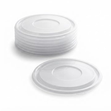 Glownary Clear PET Plastic Dome Lid, 9 Inch Round, BPA Free, Recyclable, for 24W-48 oz Bowls, 25 Pack