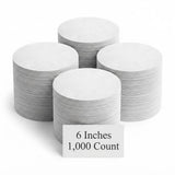 6-Inch Round Dry Wax Pan Liners, White, Grease-Resistant, 1000 Sheets per Case, Made in USA, for Cake Baking
