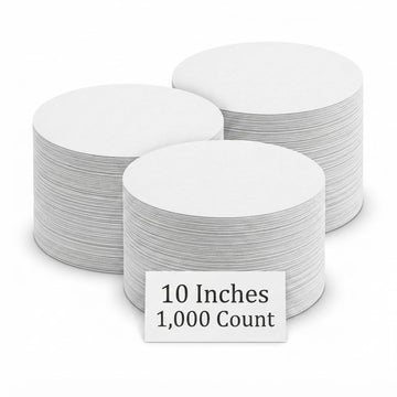 Glownary 10 Inch Round Parchment Pan Liner, White, Quilon Coated, Grease-Resistant, Oven Safe to 425°F, 1000 Sheets per Case,