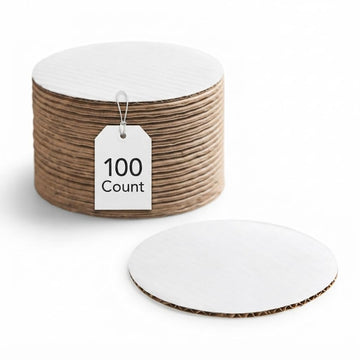 Glownary 18-Inch White Corrugated Cake Circle, Grease-Resistant, Single Wall Cardboard, Freezer Safe, 100 Count per Case