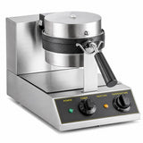 Glownary Belgian Waffle Maker with Timer, Non-Stick, Rotating, 7.5 Inch Round, 1100W, Electric, 120V