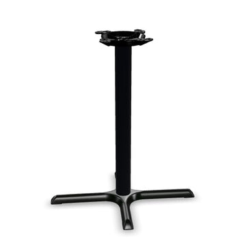 Glownary Black Column Table Base, Cast Iron and Steel, Powder-Coated, Cross Style, 10-Inch Top Plate, Non-Slip Glides, for Indoor Use (22" x 30", Counter Height)