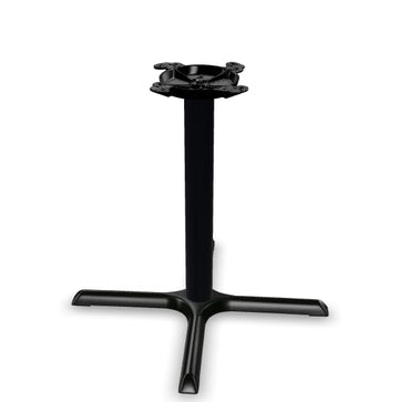 Glownary Black Column Table Base, Cast Iron and Steel, Powder-Coated, Cross Style, 10-Inch Top Plate, Non-Slip Glides, for Indoor Use (30" x 30", Standard Height)