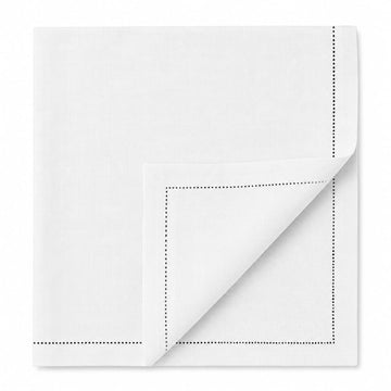 Glownary 40.2 cm x 40.2 cm White Cotton Dinner Napkins
