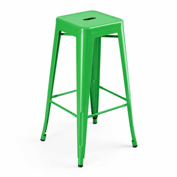 Glownary Alloy Jade Green Steel Backless Barstool 30 in.