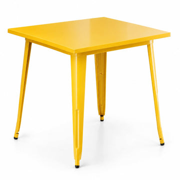 Glownary Alloy 32" x 32" Citrine Yellow Outdoor Table