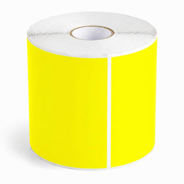Glownary 5" x 7" Bright Yellow Semi-Gloss Permanent Inventory Labels