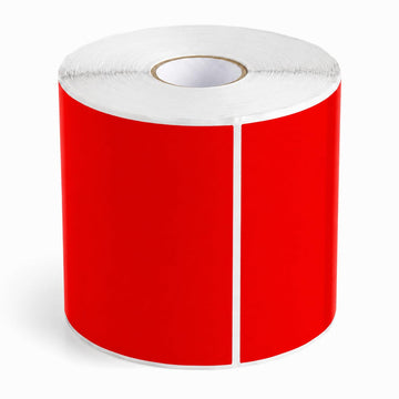 Glownary 5" x 7" Red Semi-Gloss Permanent Rectangular Labels