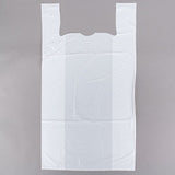 20" x 10" x 36" .71 Mil White Unprinted Plastic T-Shirt Bag - 250/Case