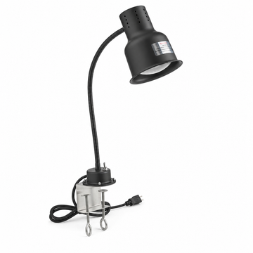 Avantco HL24BKC 24" Black Single Arm Bulb Warmer Flexible Heat Lamp with Stainless Steel Clamp - 120V, 250W - main