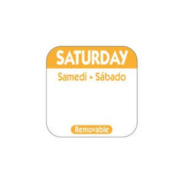 NCCO Saturday 1" Square Removable Label Orange