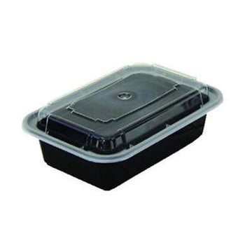 Pactiv VERSAtainers – Black/Clear, 12oz, 4 1/2w x 5 1/2d x 1 3/4h