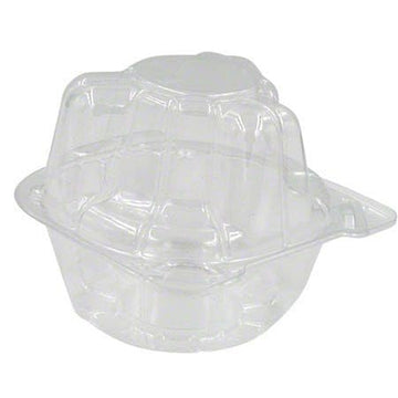 Single Cupcake Container by DFI – LBN-5101 2.5 Inch Clear, Hinged OPS Plastic | 400/Case