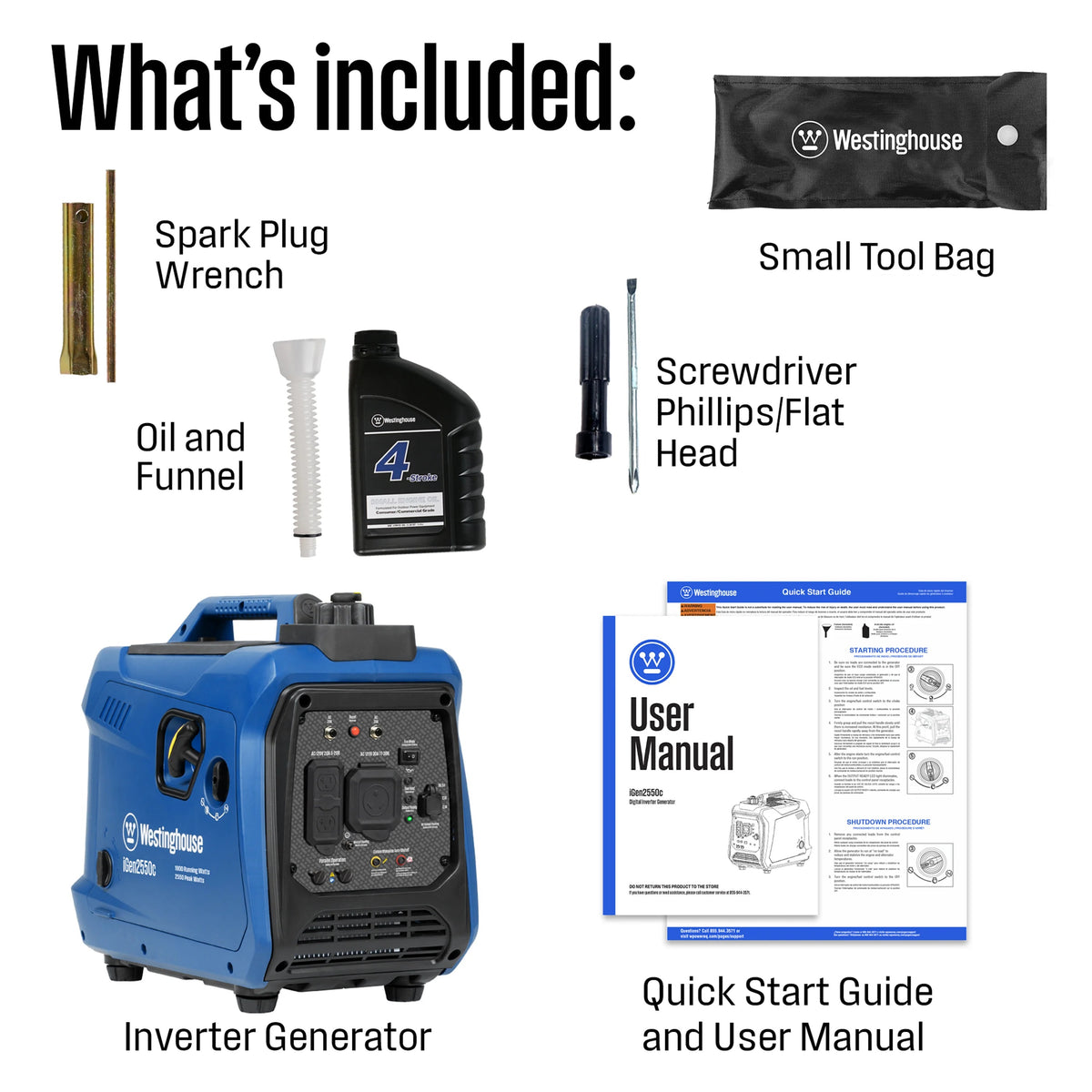 Westinghouse Outdoor 2621 Inverter Generator, 11" x 18 1/2", 120V - photo 3