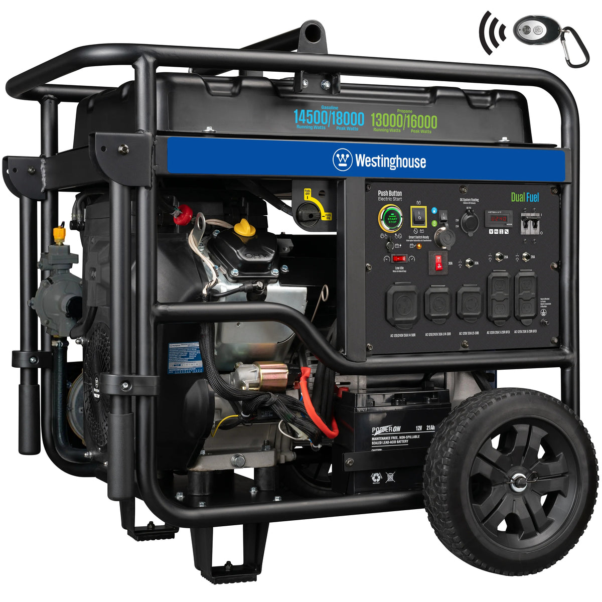 Westinghouse Outdoor WGen14500DF Portable Generator, 31" x 34", 120/240V - Default Title
