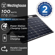 Westinghouse Outdoor WS100P Solar Panel, 21" x 42 1/2", 17.6V - photo 2