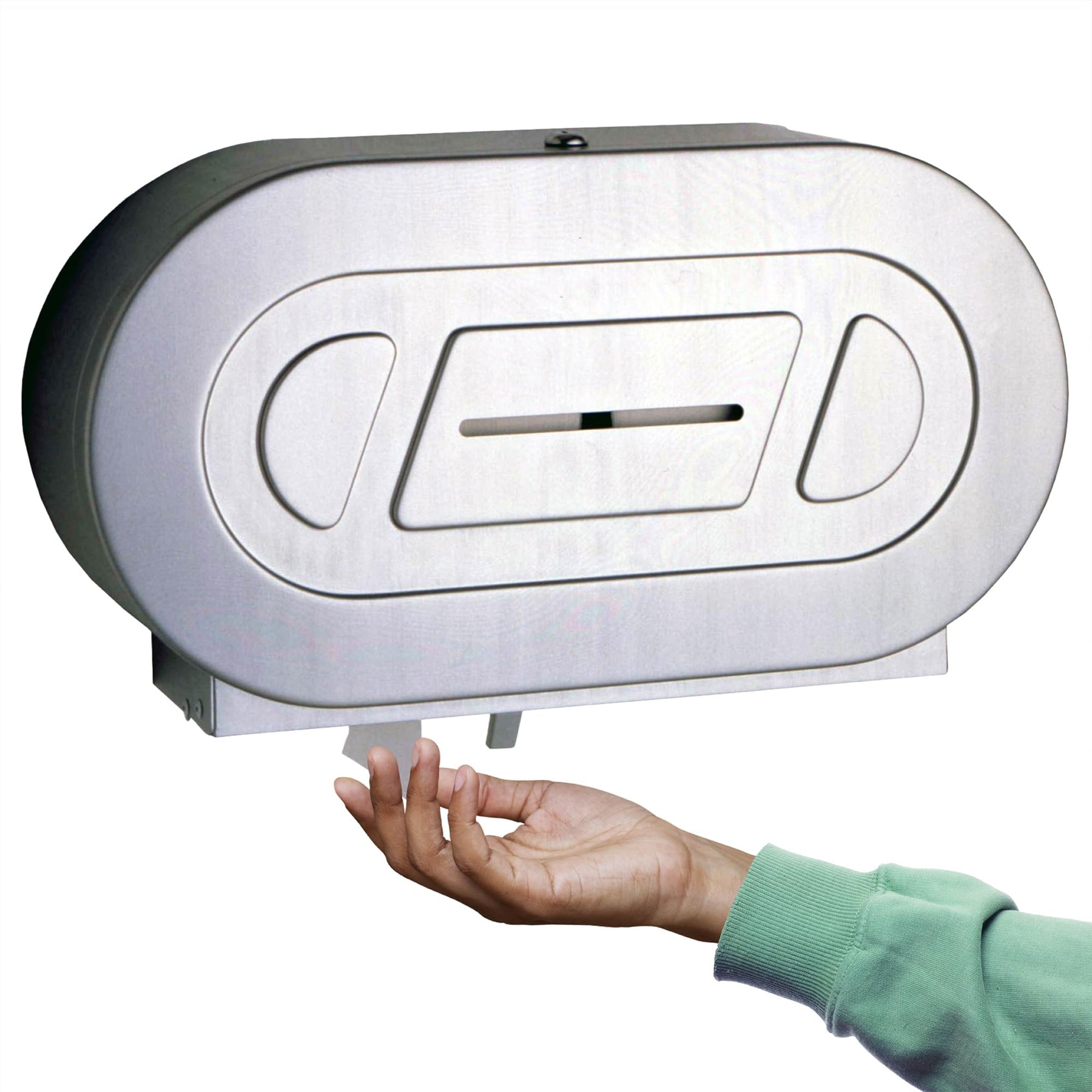 Bobrick B-2892 Twin Jumbo-Roll Toilet Paper Dispenser, Surface-Mounted