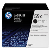 HP Inc. CE255XD Plastic Toner Cartridge, Black, 2/Pack - Default Title